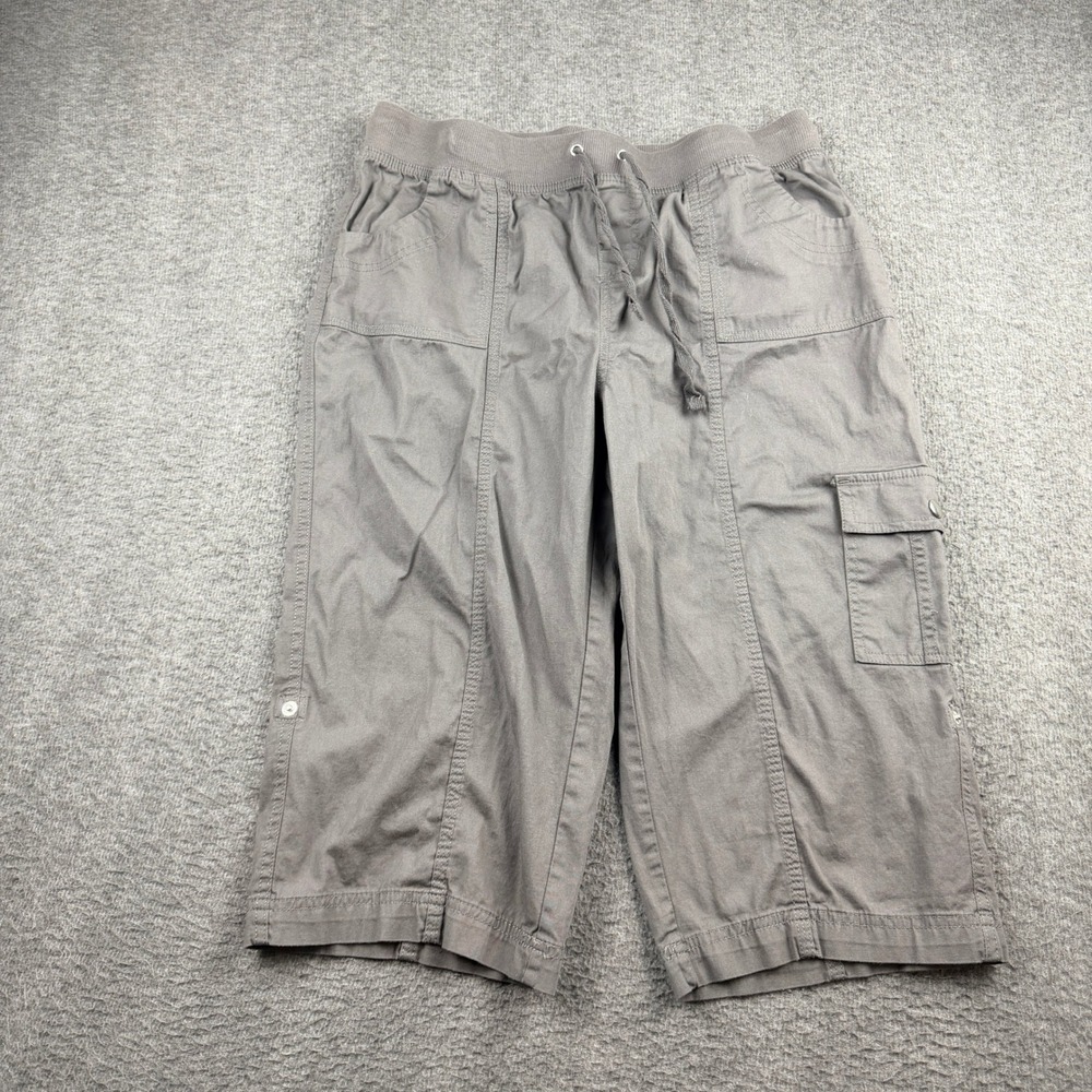 Fresh Women's Size 8 Gray Cotton Blend Cargo Capri Pants